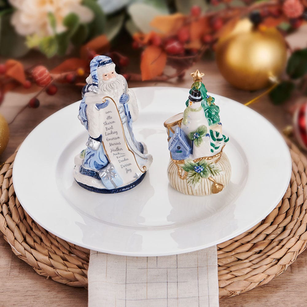 Holiday Home Blue Santa Salt And Pepper Set