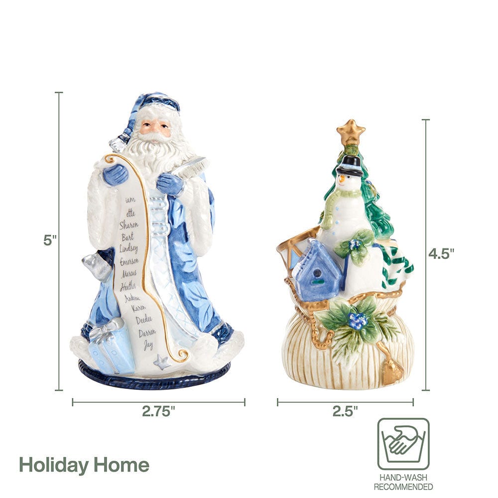 Holiday Home Blue Santa Salt And Pepper Set