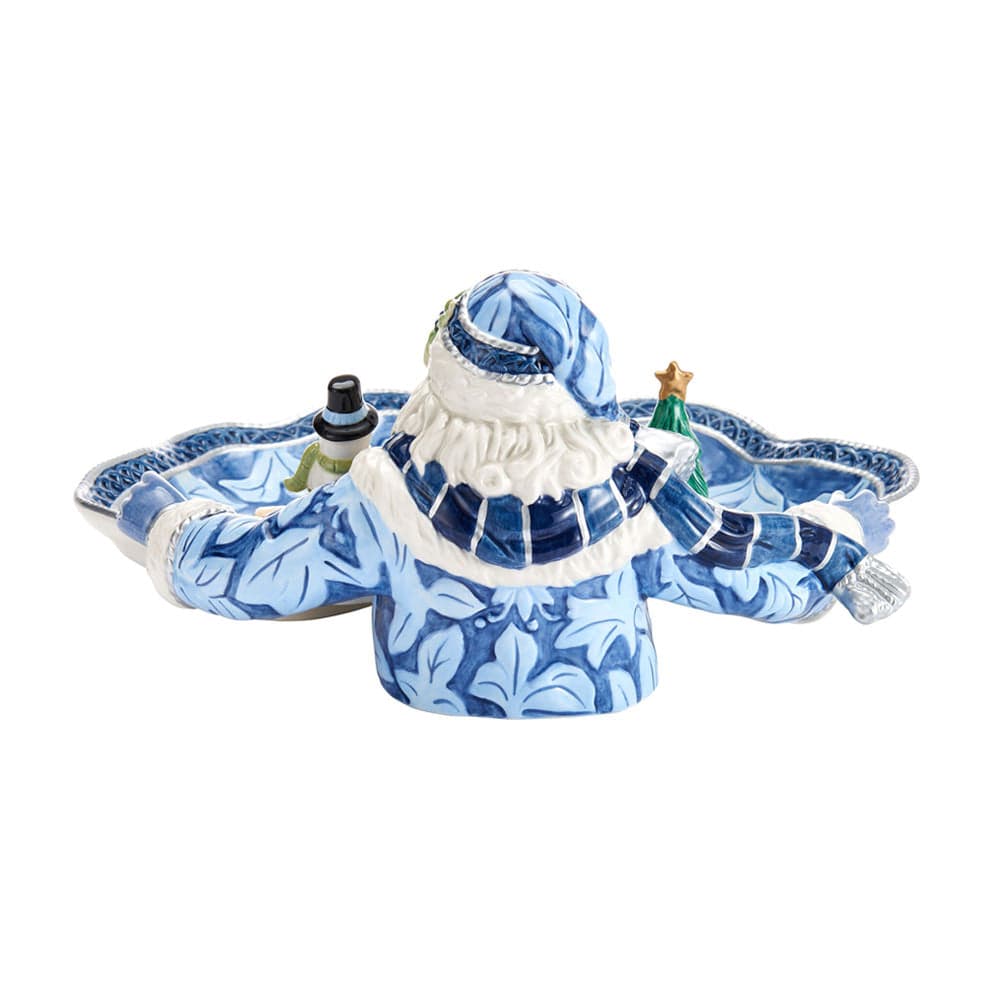 Holiday Home Blue Santa Serving Bowl