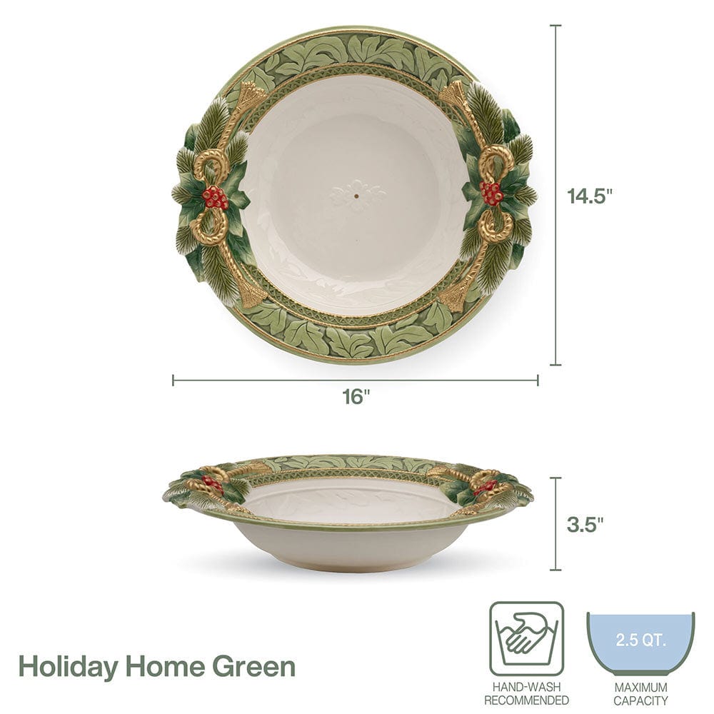 Holiday Home Green Large Serving Bowl