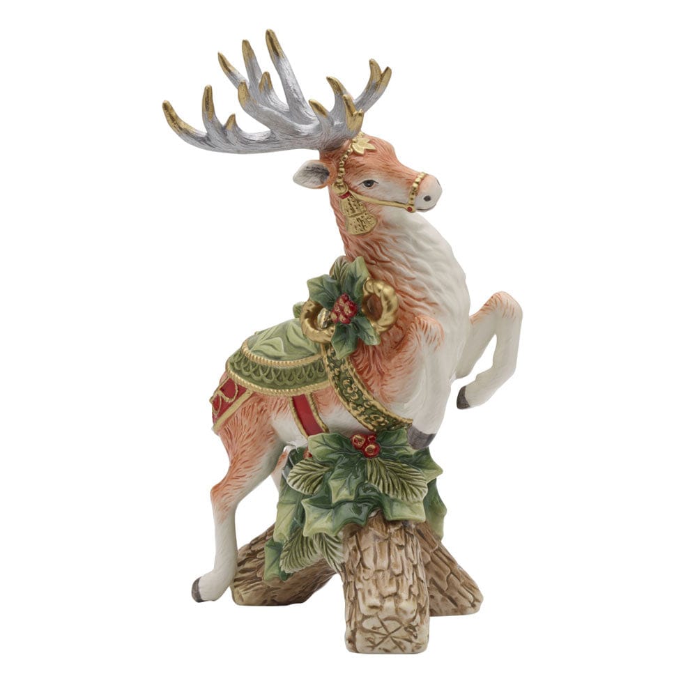 Holiday Home Green Leaping Deer Candleholder