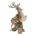 Fitz and Floyd Holiday Home Green Leaping Deer Candleholder