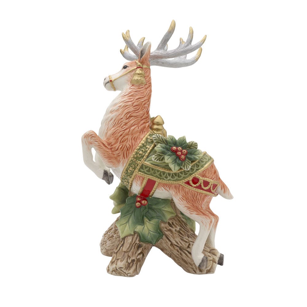 Holiday Home Green Leaping Deer Candleholder