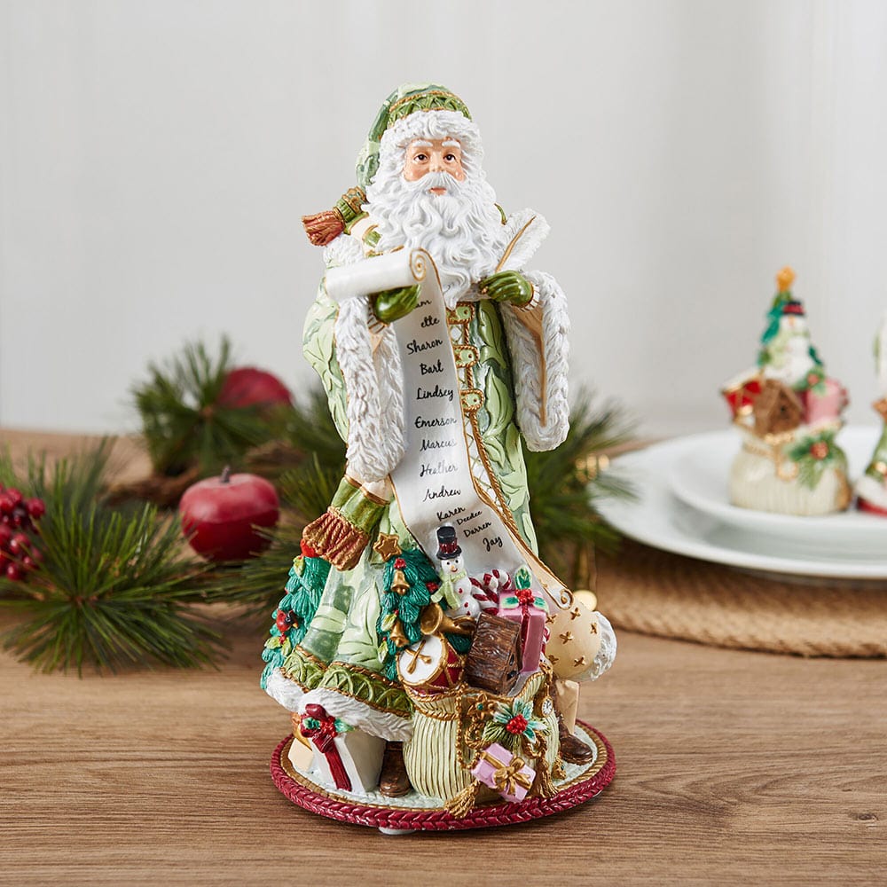 Holiday Home Green Musical Figurine, Jolly Ole Saint Nicholas, 10.75 IN