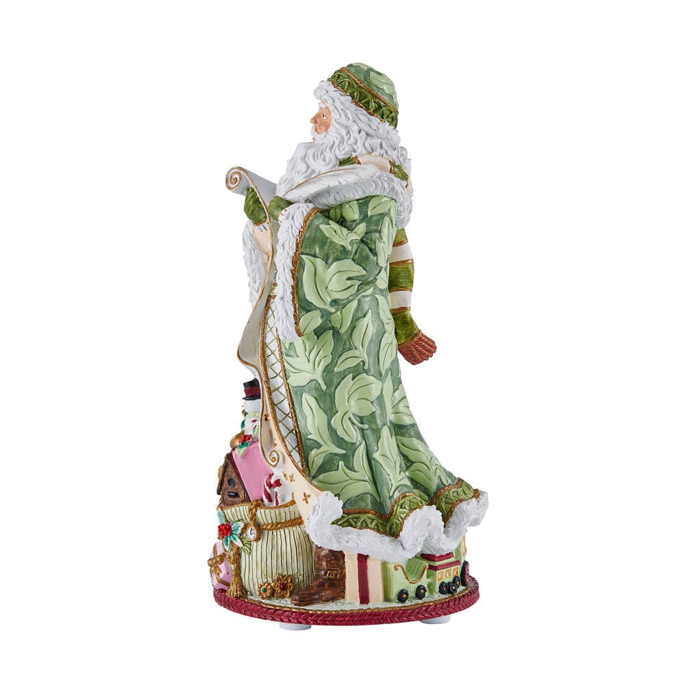 Holiday Home Green Musical Figurine, Jolly Ole Saint Nicholas, 10.75 IN