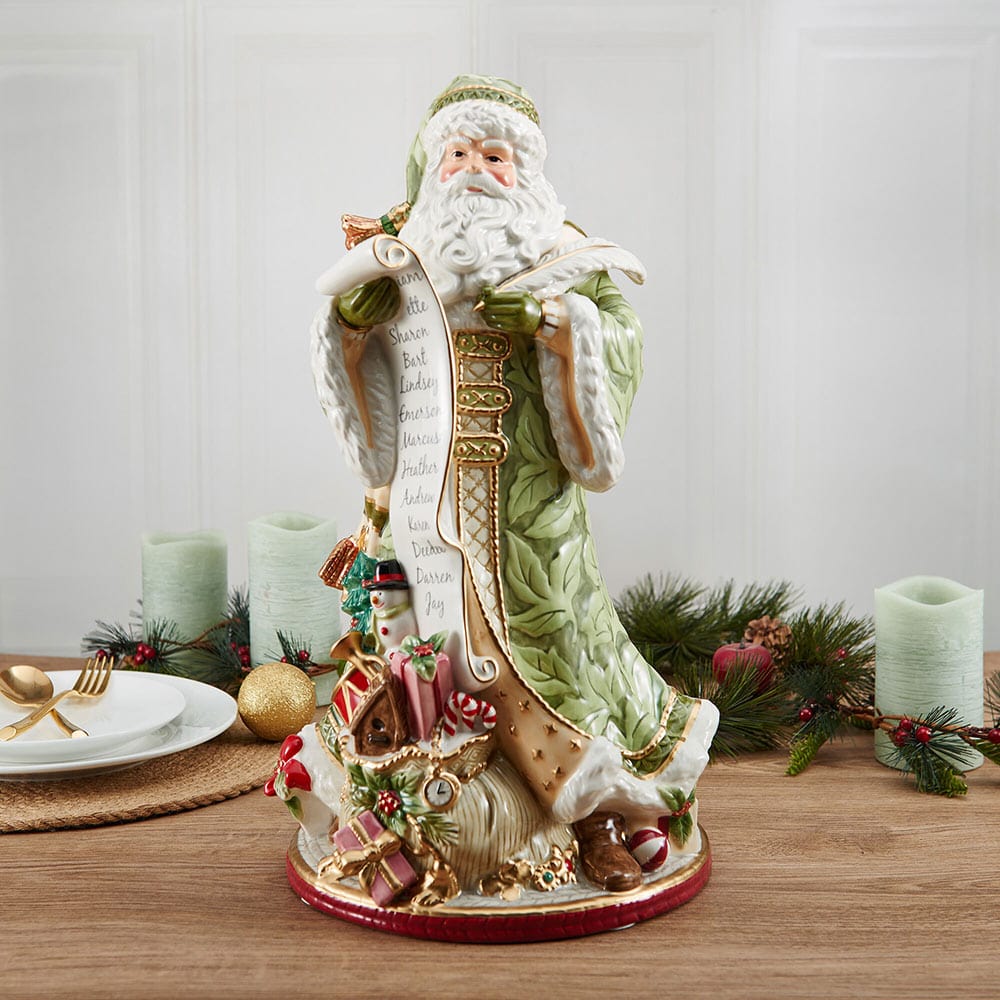 Holiday Home Green Santa Figurine, 18.75 IN