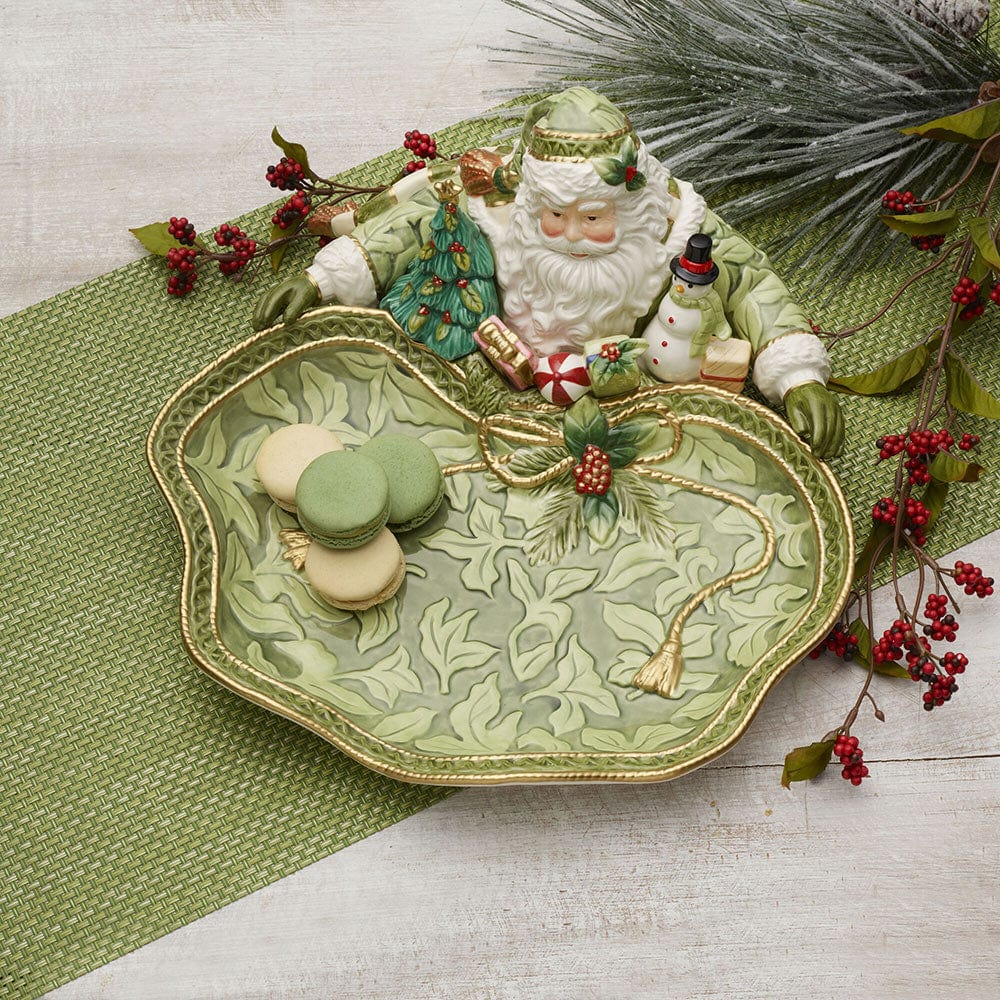 Holiday Home Green Santa Serving Bowl