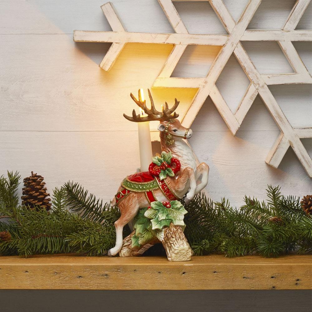 Holiday Home Leaping Deer Candleholder