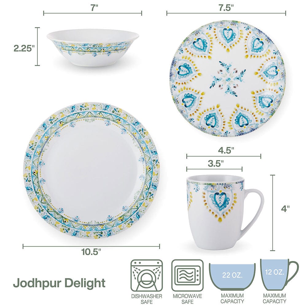 Jodhpur Delight 32 Piece Dinnerware Set, Service For 8