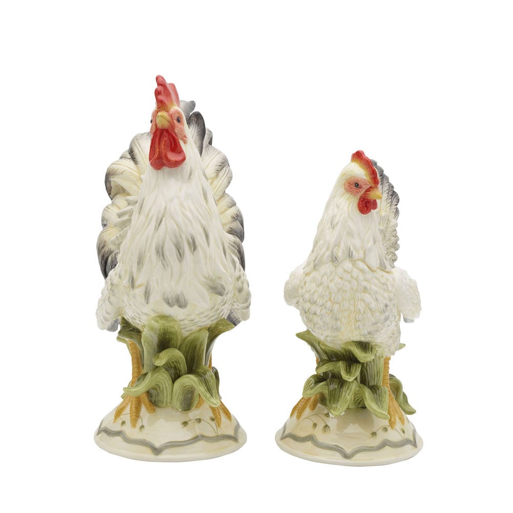 Lantana Rooster And Hen Figurines, Set Of 2