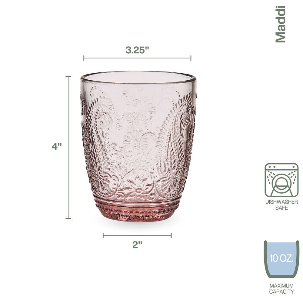 Maddi Double Old Fashioned Glasses Set Of 4 Blush