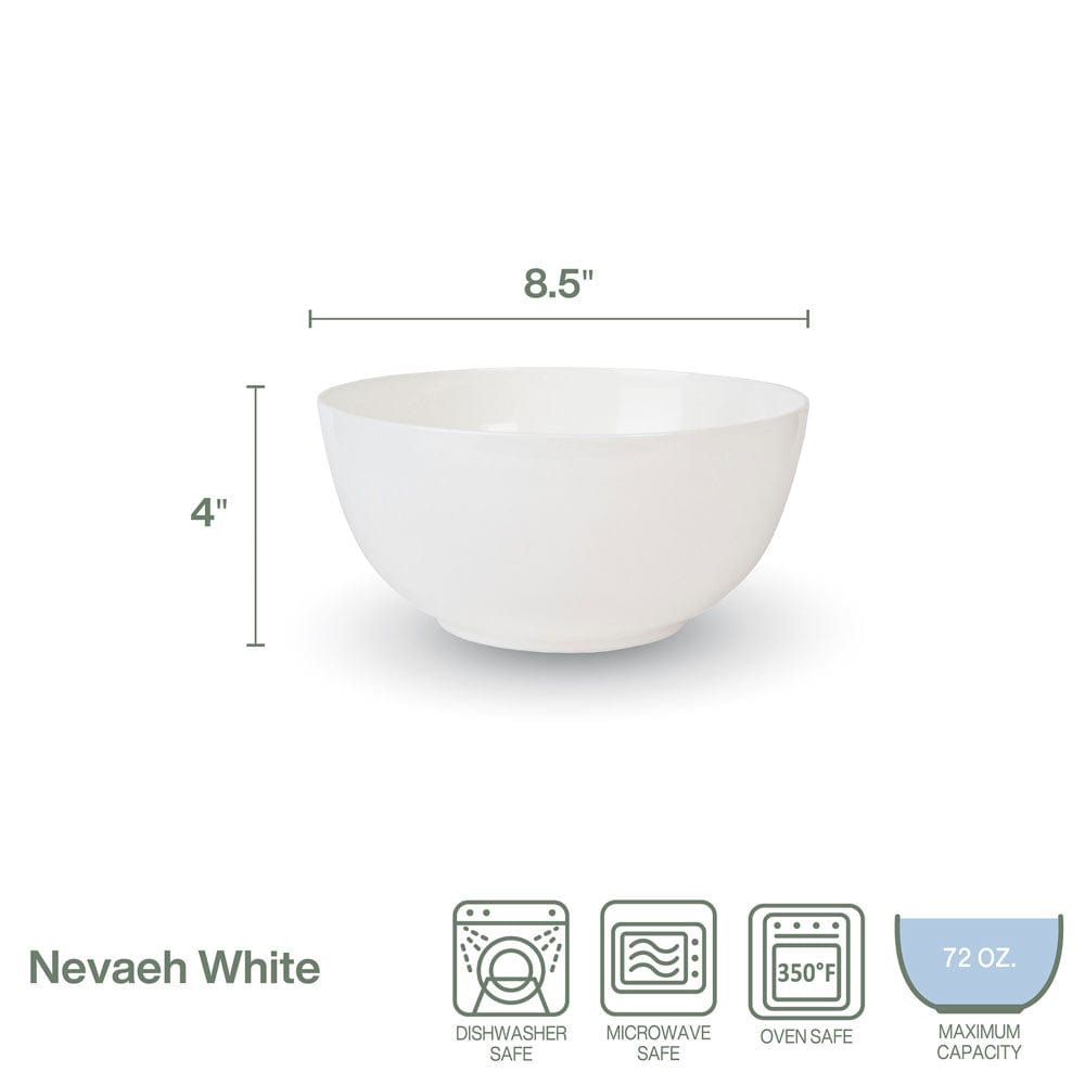 Nevaeh White Deep Serving Bowl