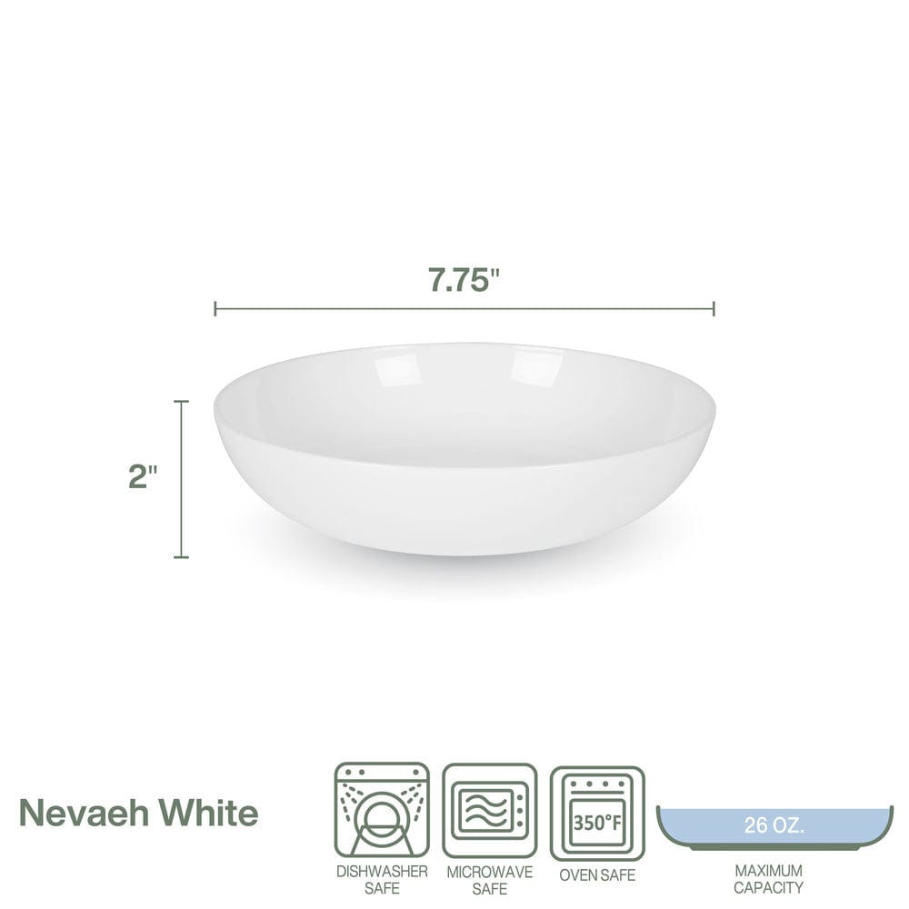 Nevaeh White Set Of 4 Pasta Dinner Bowls