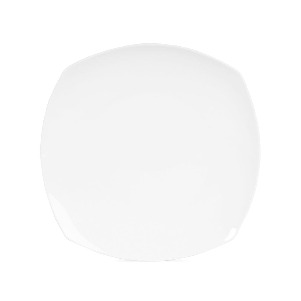 Nevaeh White Soft Square 12 Piece Dinnerware Set, Service For 4