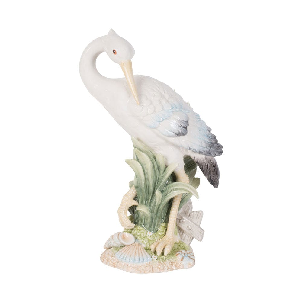 Newport Home Tall Egret Facing Backward 14.25 IN