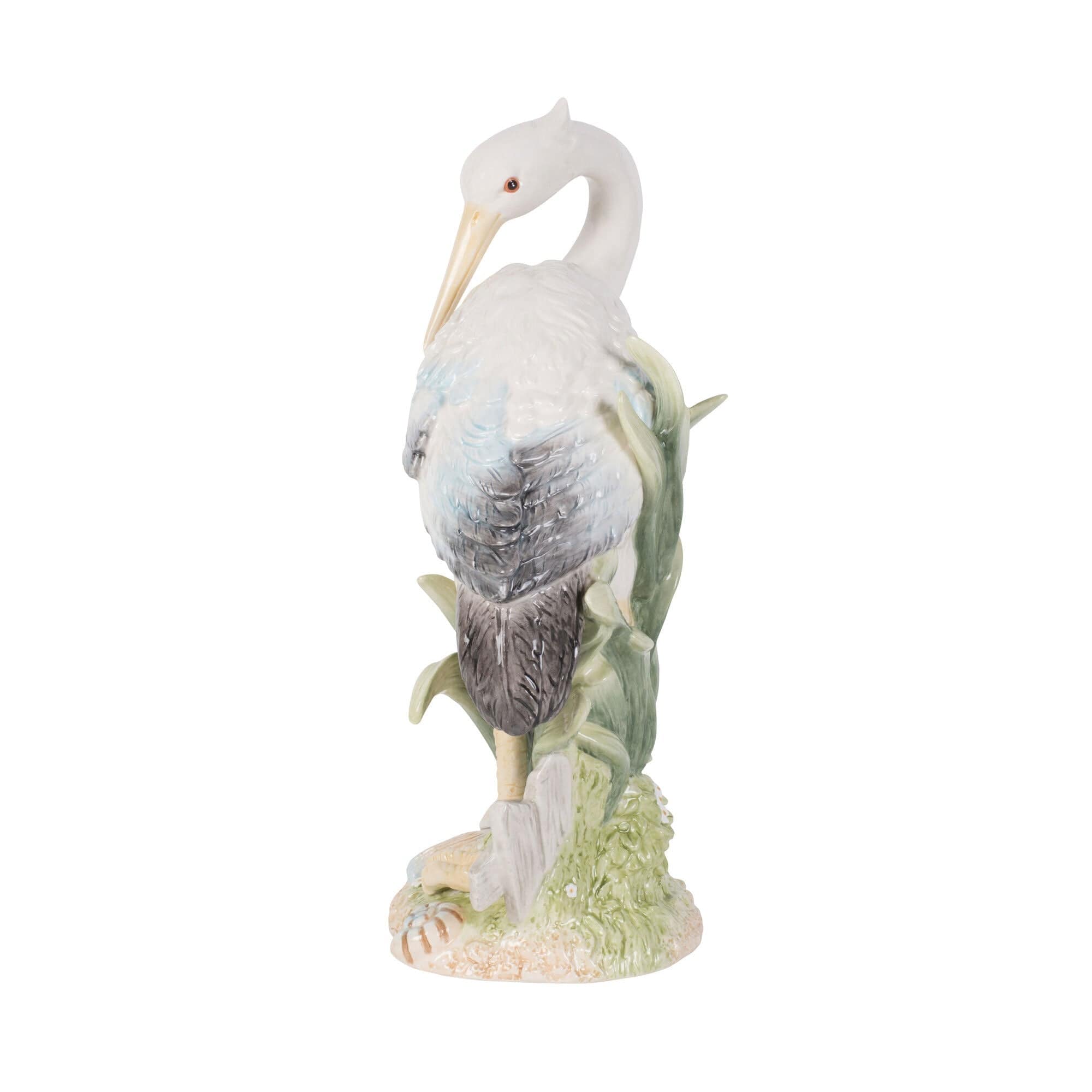 Newport Home Tall Egret Facing Backward 14.25 IN