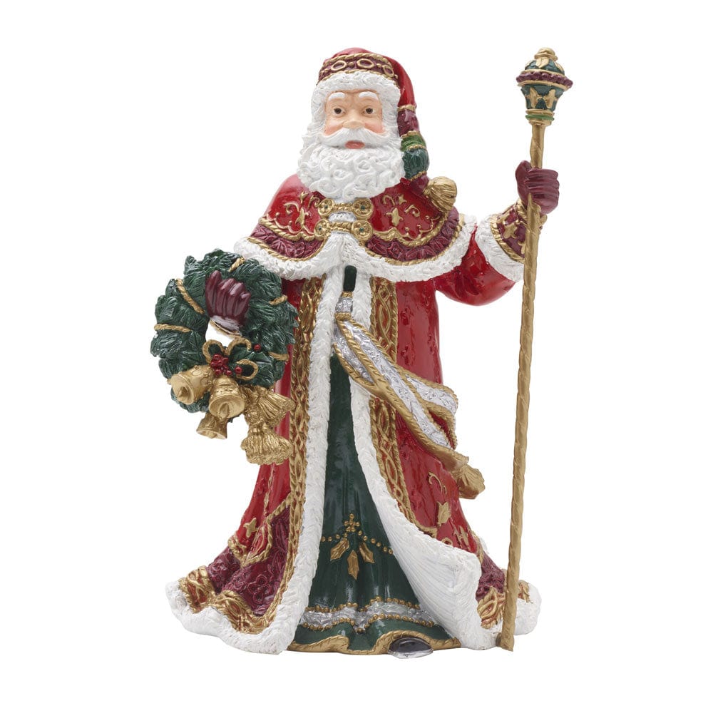 Noel Holiday Musical Santa Figurine, The First Noel, 11 IN