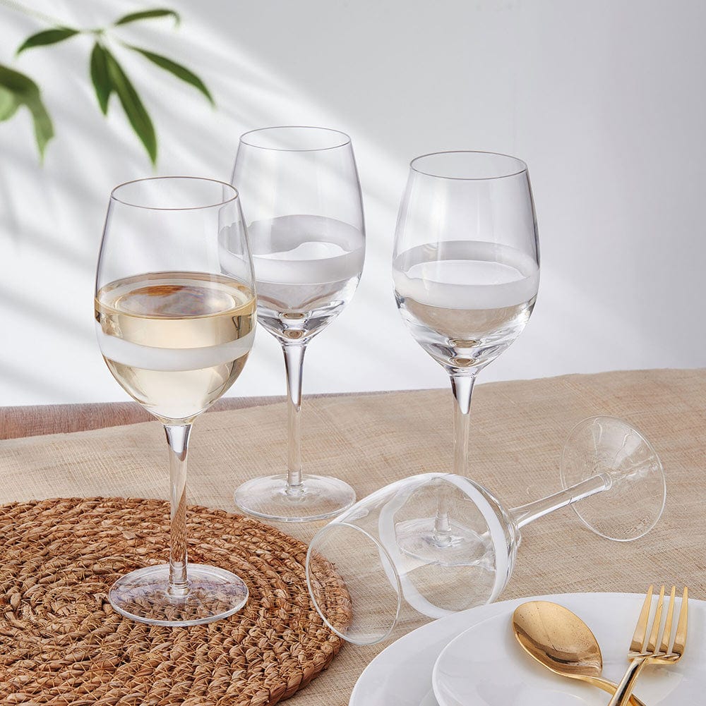Organic Band White Wine Glasses Set Of 4
