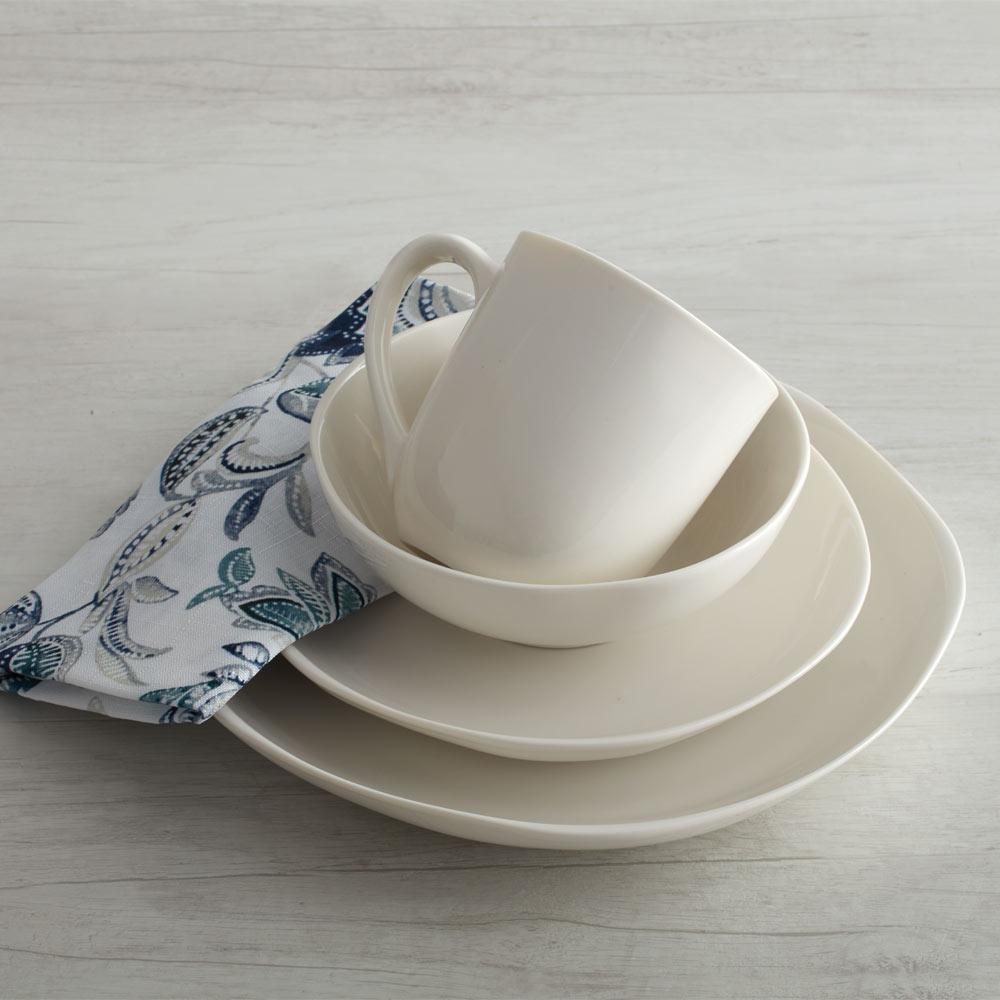 Organic Coupe 16 Piece Dinnerware Set, Service For 4