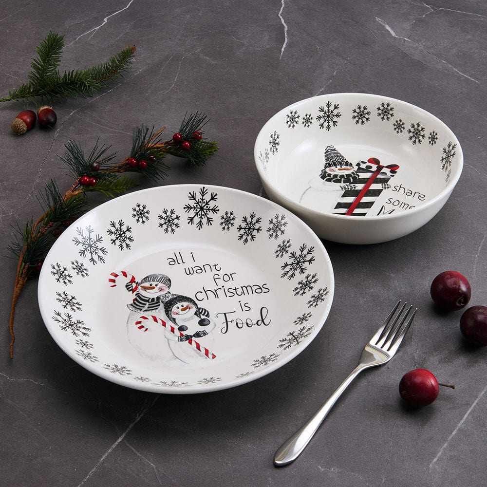 Snow Days Set Of 2 Vegetable Serving Bowls