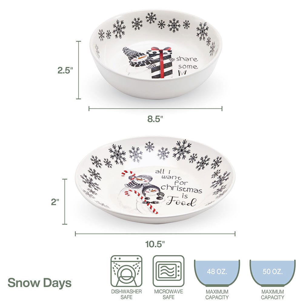 Snow Days Set Of 2 Vegetable Serving Bowls