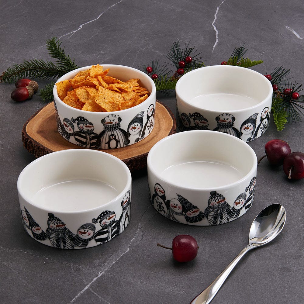 Snow Days Set Of 4 Dessert Snack Bowls