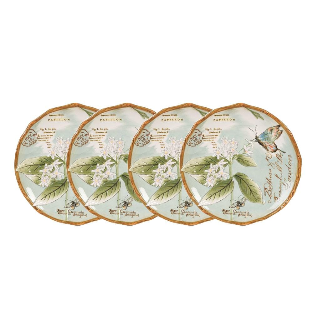 Toulouse Set Of 4 Green Accent Salad Plates
