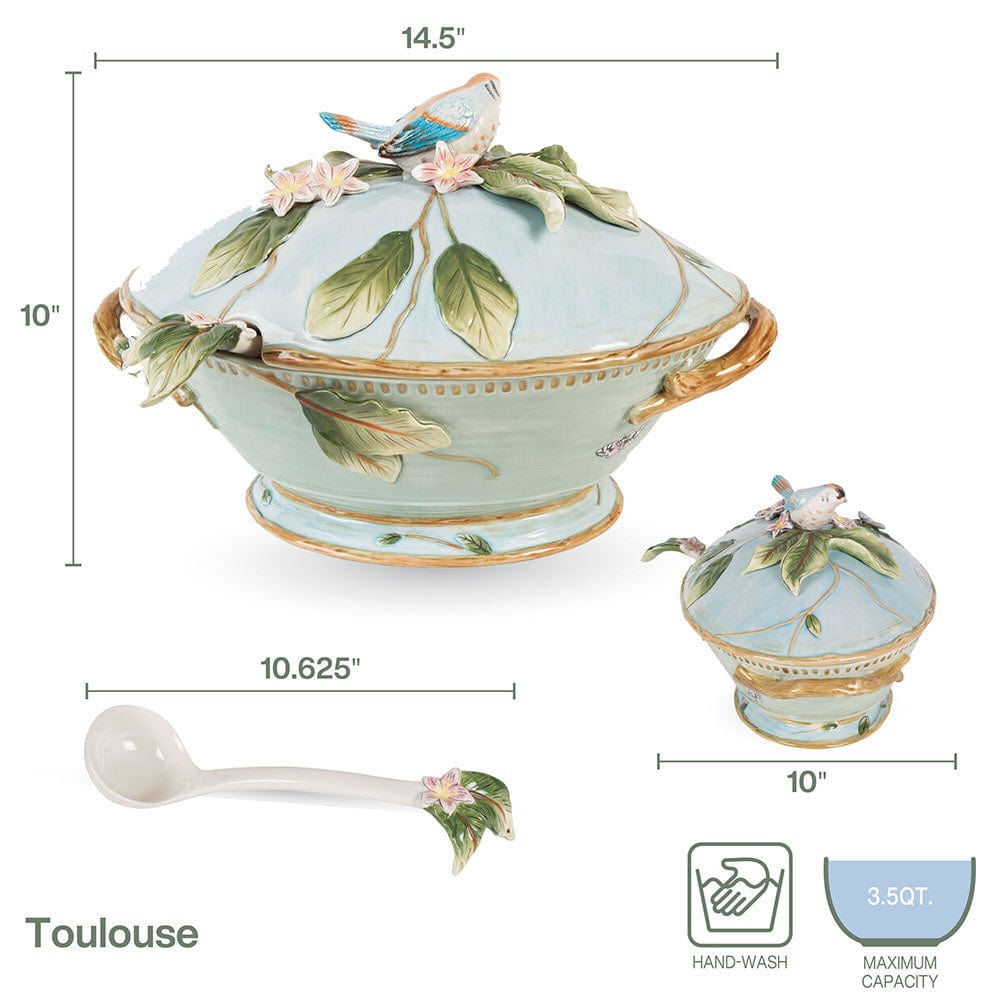 Toulouse Soup Tureen With Ladle, 3.5 QT