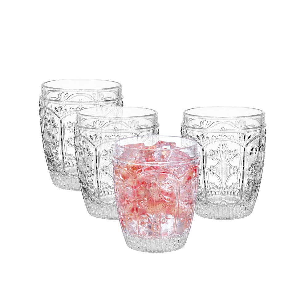 Trestle Double Old Fashioned Glasses Set Of 4, Clear