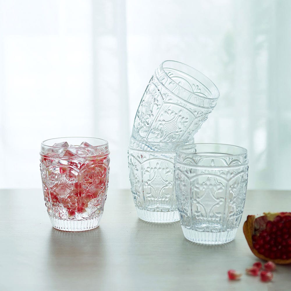 Trestle Double Old Fashioned Glasses Set Of 4, Clear
