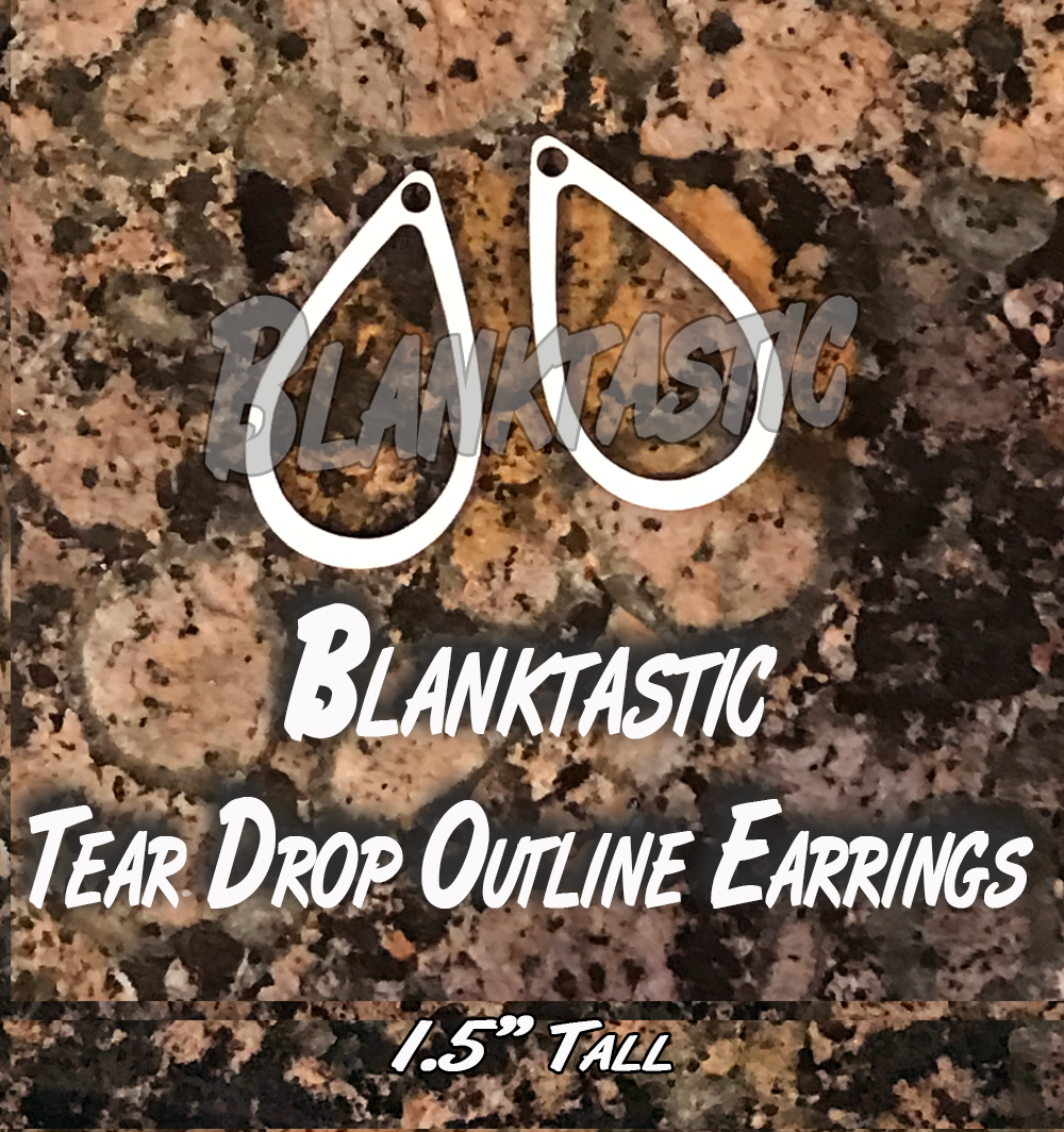 Set Of 5 Tear Drop Outline Earrings Blanktastic Sublimation Blanks