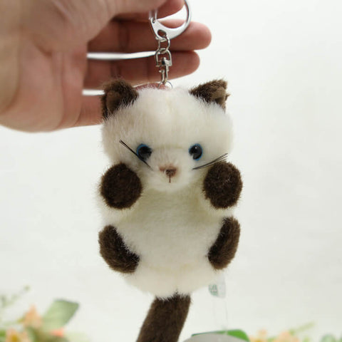 Cat Plush Bag Charm, Stuffed Animal Keychain