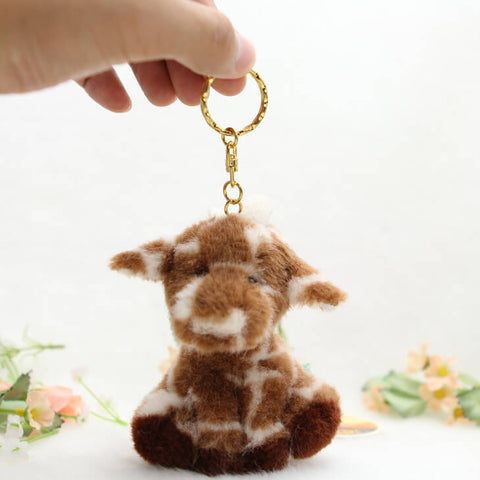 Plush Giraffe Bag Charm, Stuffed Animal Keychain