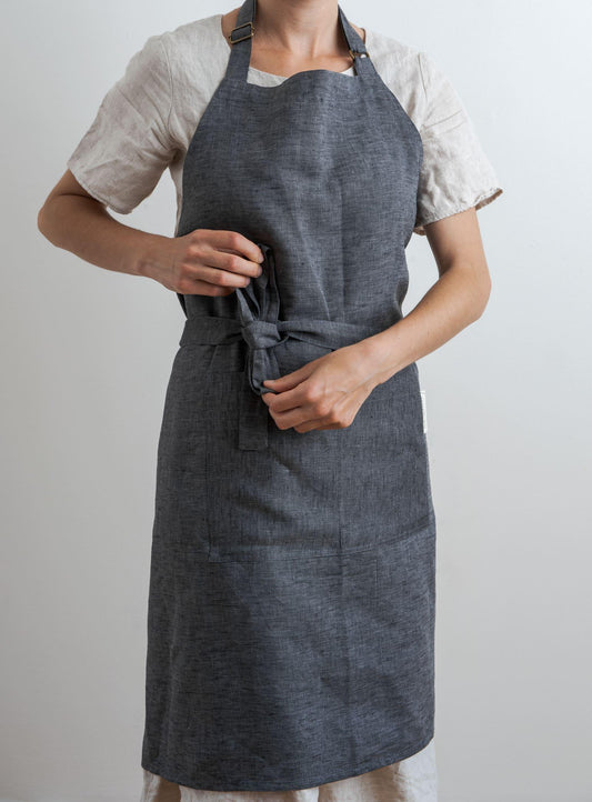 Split leg Potter's apron, Linen Aprons