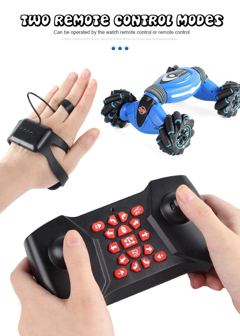 Stunt Remote Control Car, Hand Gesture Sensing Double Sided Twisting Vehicle & RC Drift Car.