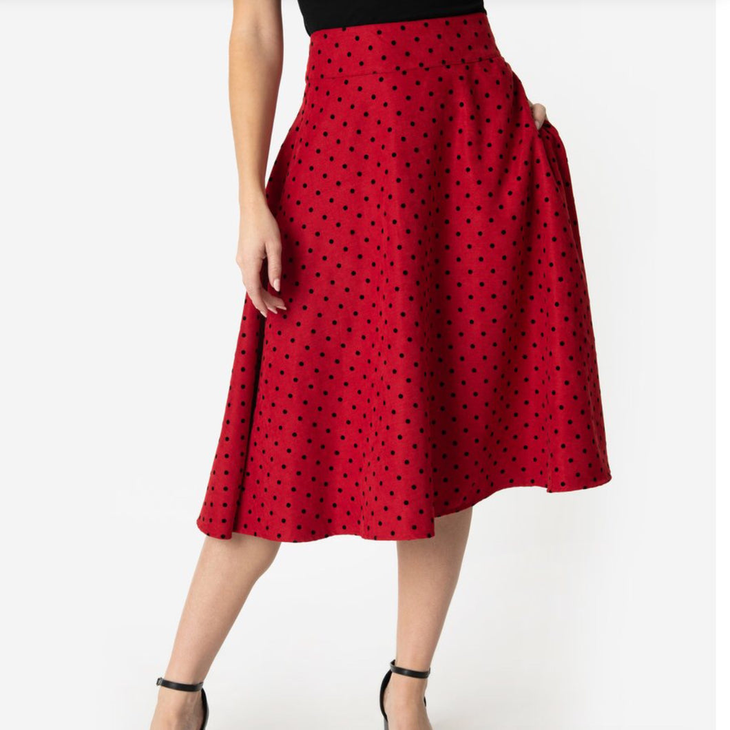 Watchful tag på sightseeing jurist Red and Black Polka Dot Vivian Swing Skirt- Plus Size – Pink House Boutique