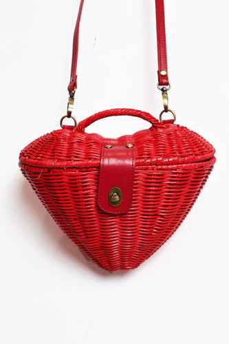 Candy Pink Heart Rattan Wicker Purse – Pink House Boutique