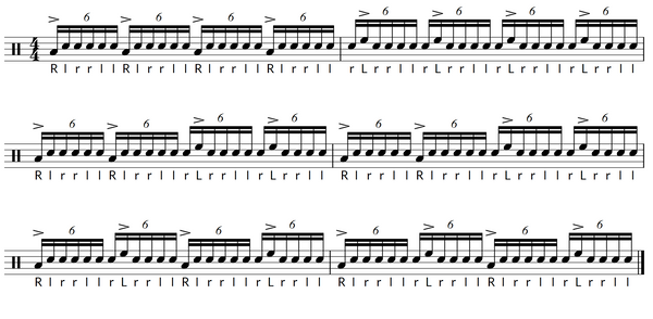 Paradiddle diddle exercise 1