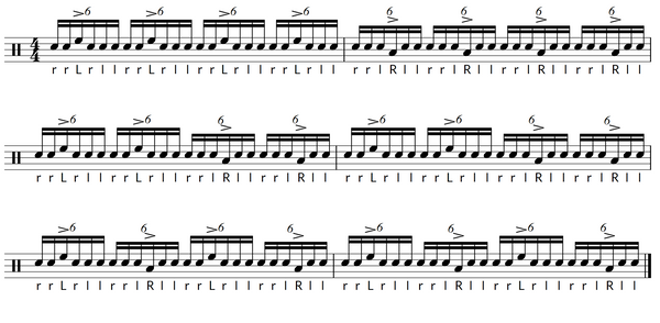 Paradiddle diddle exercise 2