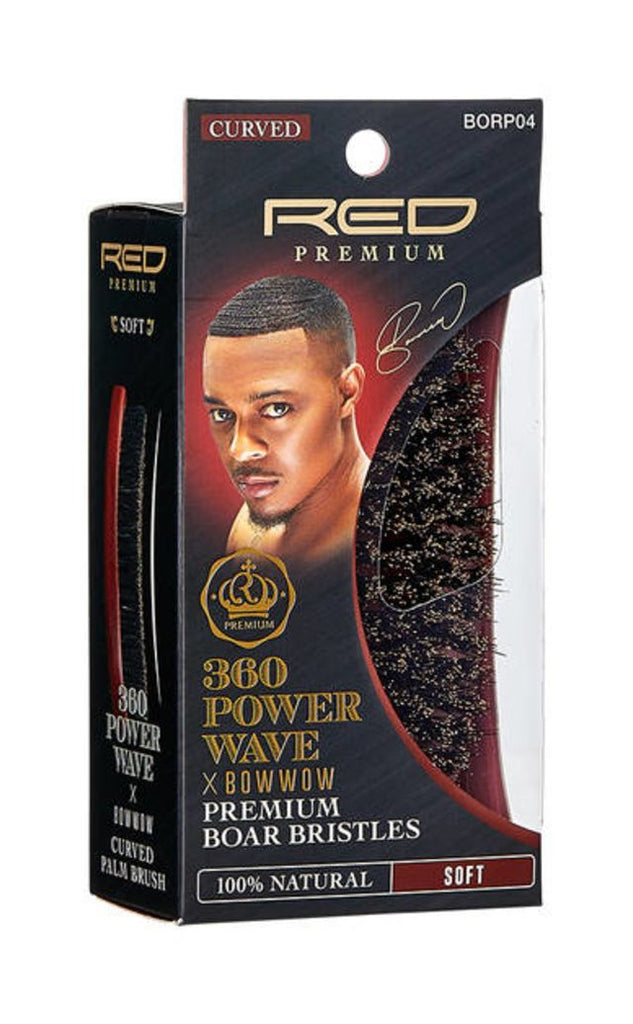 Red Premium 360 Power Wave Luxury Palm Dual-Sided Brush - Hard / Soft  #BORP16