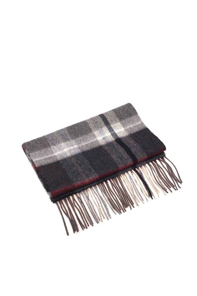 CASHMERE AND WOOL SCARF GREY CAMEL 