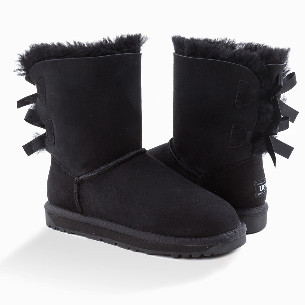 black uggs with bows