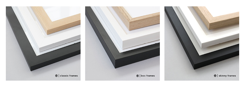 Size Chart & Frame Mouldings for Artwork Online - endemicworld