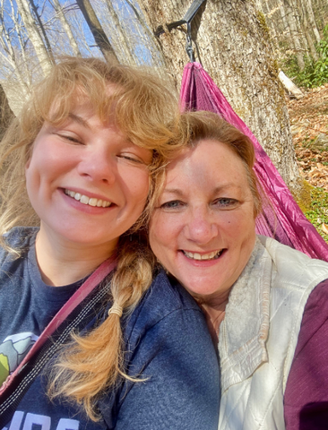 ENO employee Michaela takes a selfie with her mom in her ENO hammock.