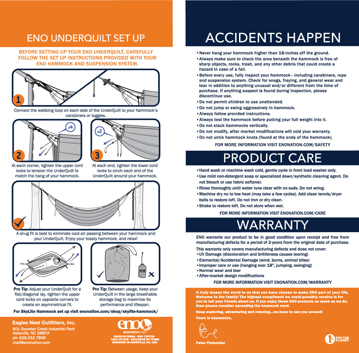 Setup & Care Info Graphic