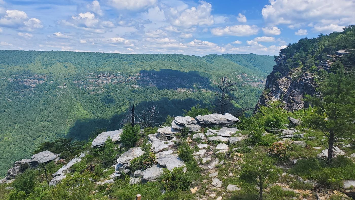 Linville Gorge view on ENO hammock camping trip