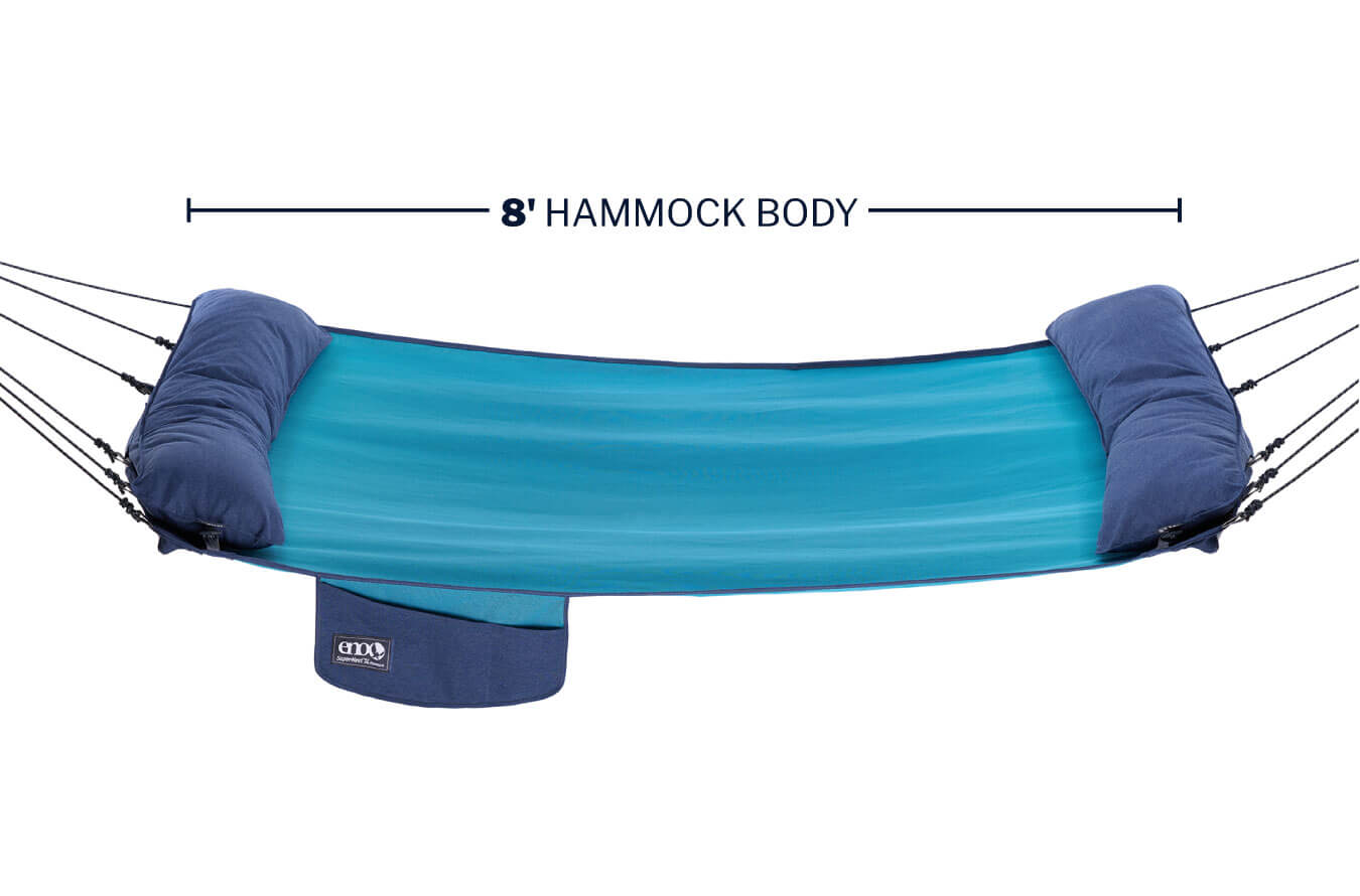 SuperNest SL Hammock detail shot of hammock body length and mesh fabric