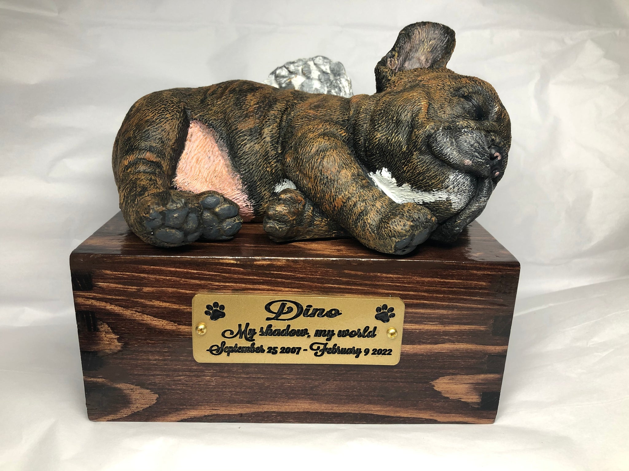 中華のおせち贈り物 さくら機電French Bulldog 2, Urn for Dog Ashes Memorial with Statue,  Pet's Name and Quote ArtDog Personalized