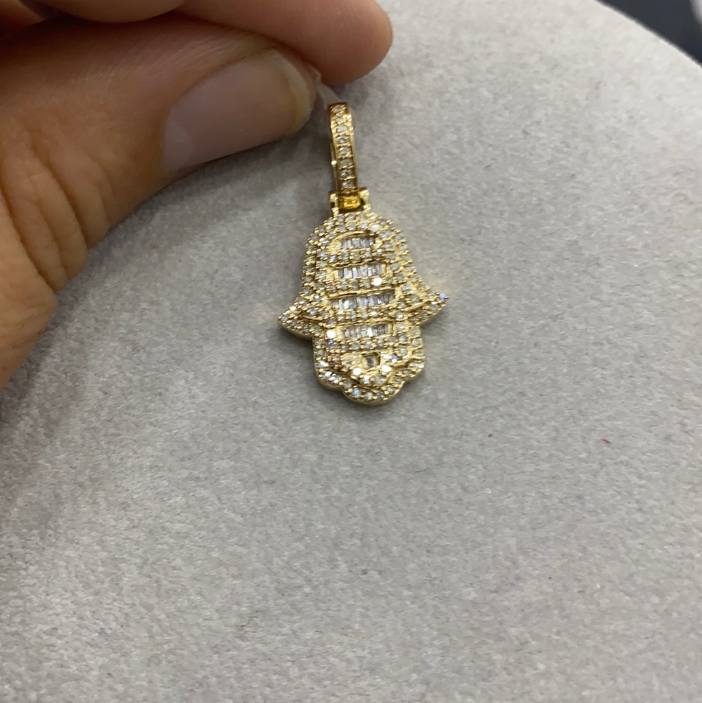 14K Hamsa Diamond Pendant (S) JTJ™ - Javierthejewelernyc