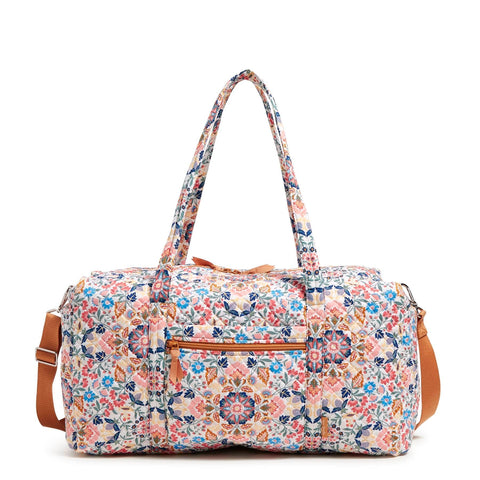 Recycled cotton large duffel bag in the print Enchanted Mandala